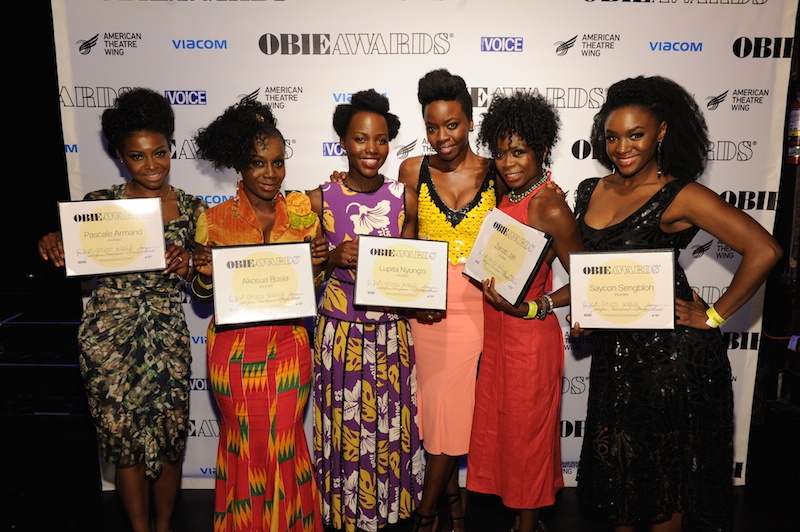 NEW YORK, NY - MAY 23: (L-R) Pascale Armand, Akosua Busia, Lupita Nyong'o, Danai Gurira, Zainab Jah, and Saycon Sengbloh attend the 61st Annual Obie Awards at Webster Hall on May 23, 2016 in New York City. (Photo by Craig Barritt/Getty Images for American Theater Wing)